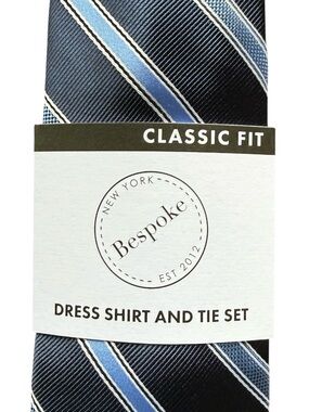 Bespoke New York Blue Striped Men’s Tie NWT